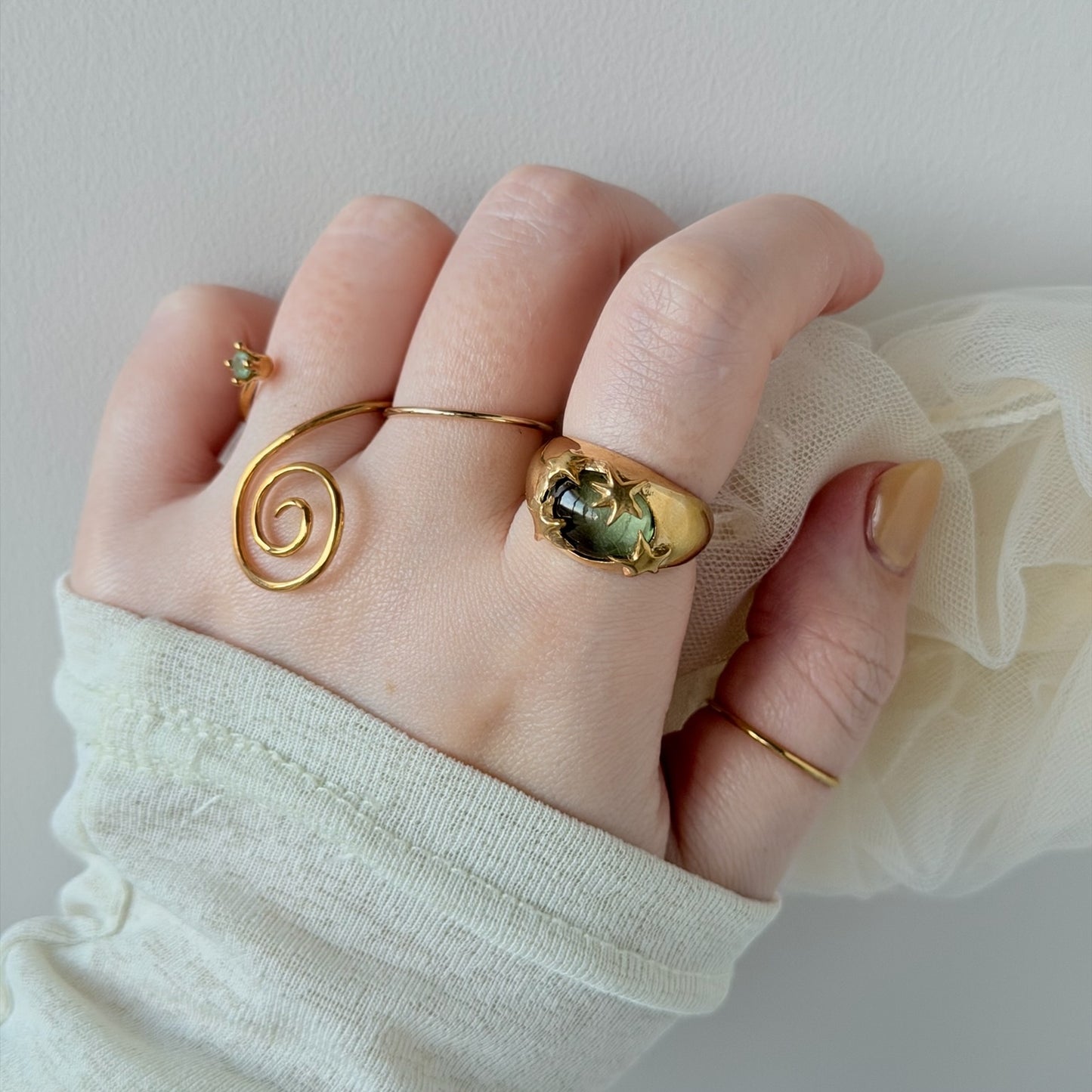[ light green ] twinkle ring gold