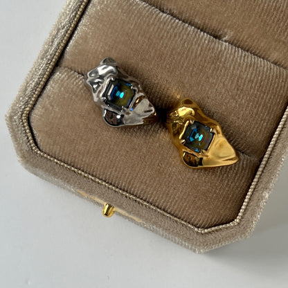 [ army green delight ]  melt ring  gold