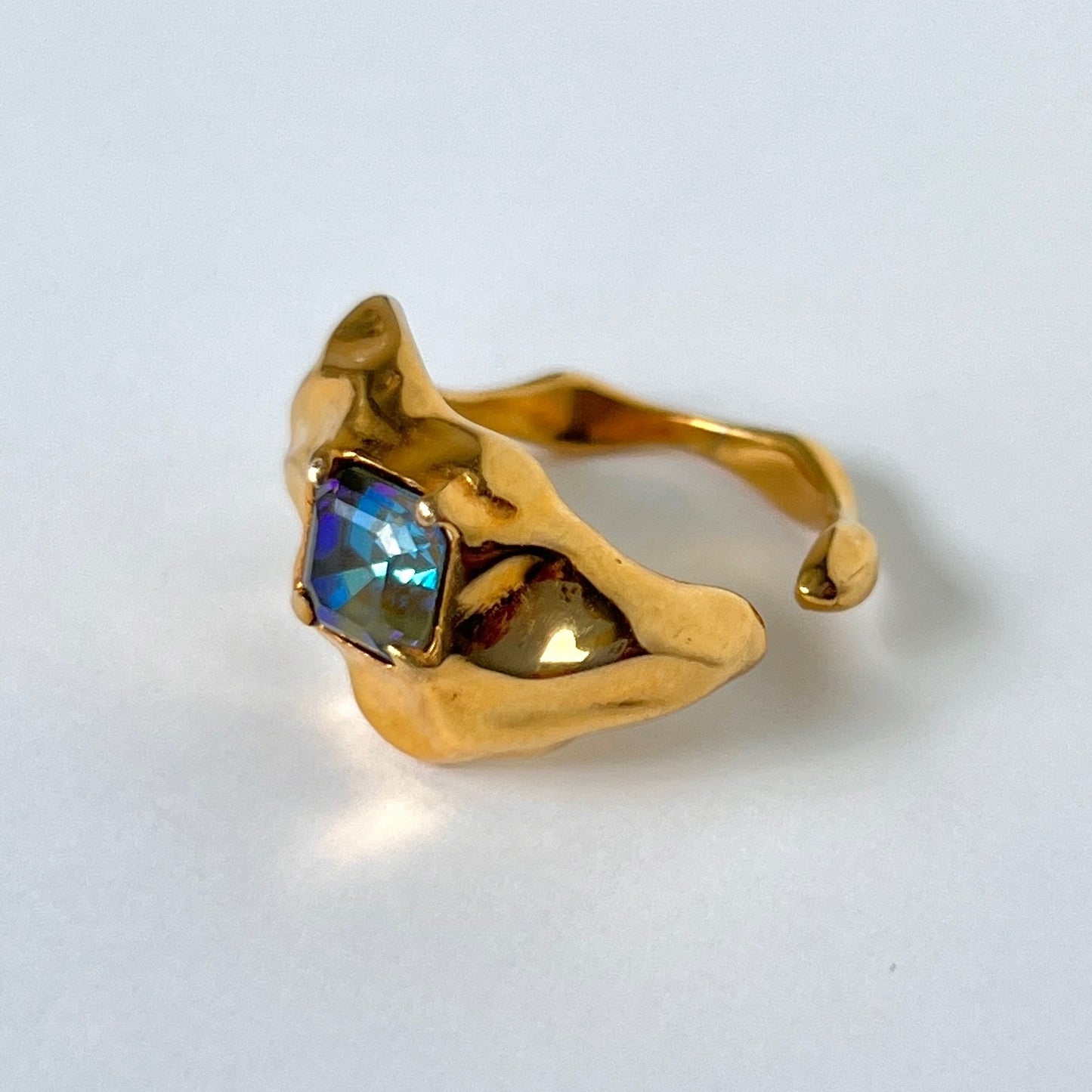 [ army green delight ]  melt ring  gold