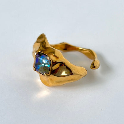 [ army green delight ]  melt ring  gold