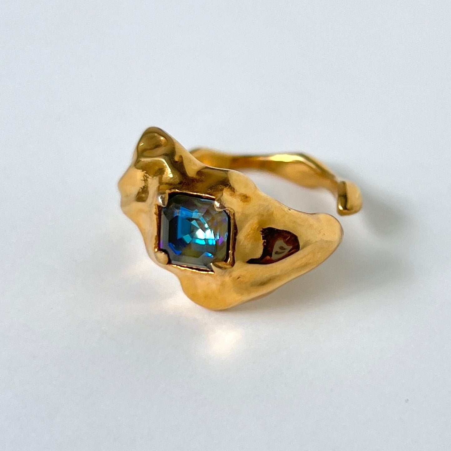 [ army green delight ]  melt ring  gold