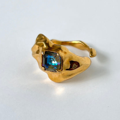 [ army green delight ]  melt ring  gold