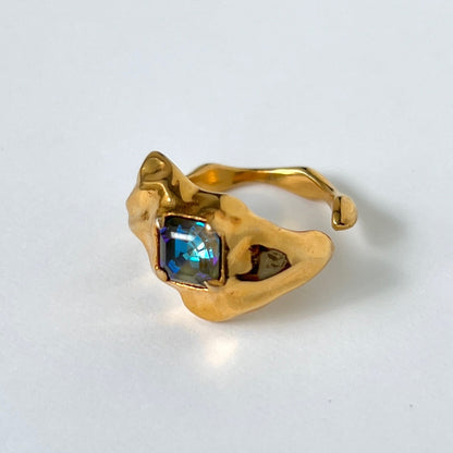 [ army green delight ]  melt ring  gold