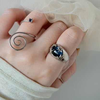 [ apatite ] twinkle ring silver