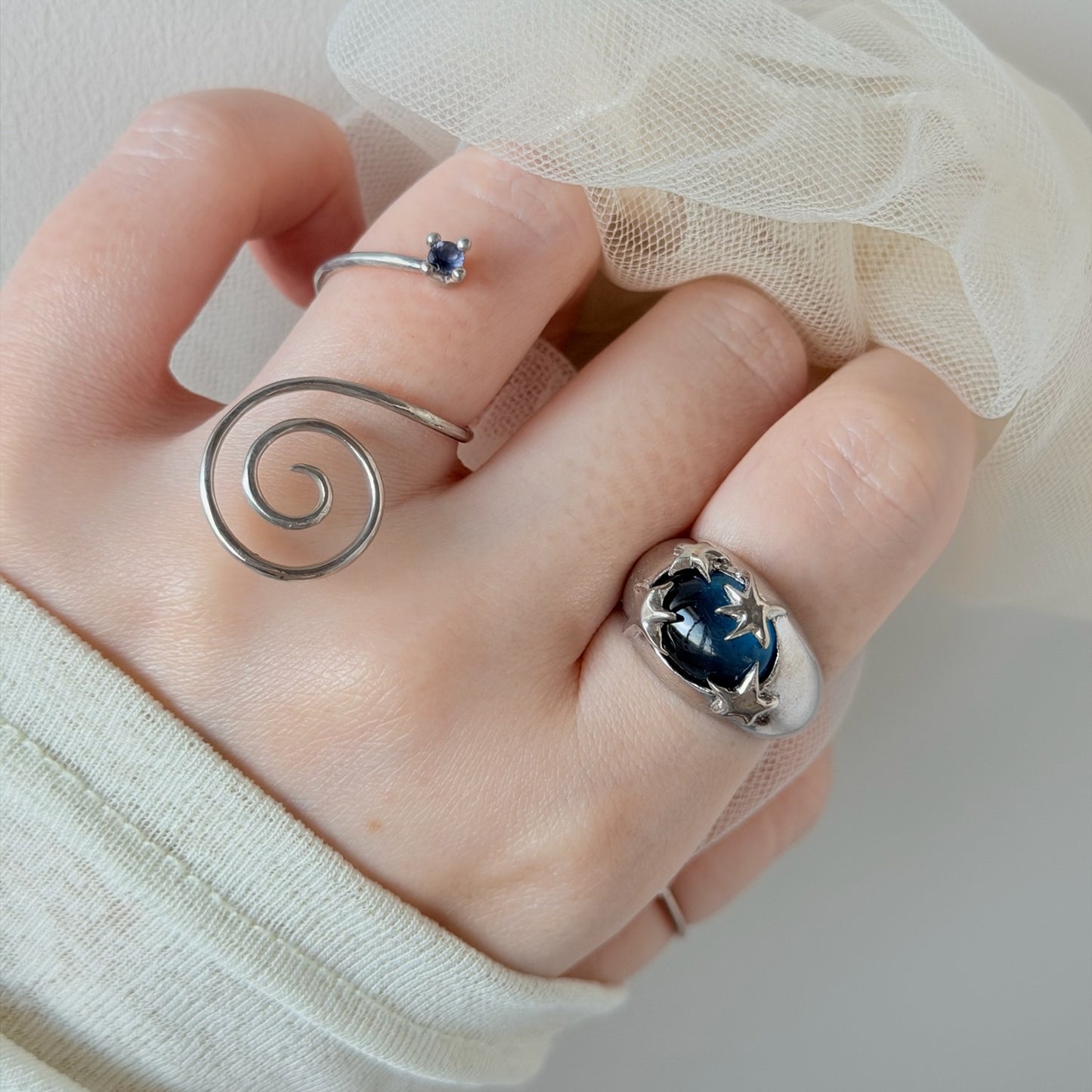 [ apatite ] twinkle ring silver
