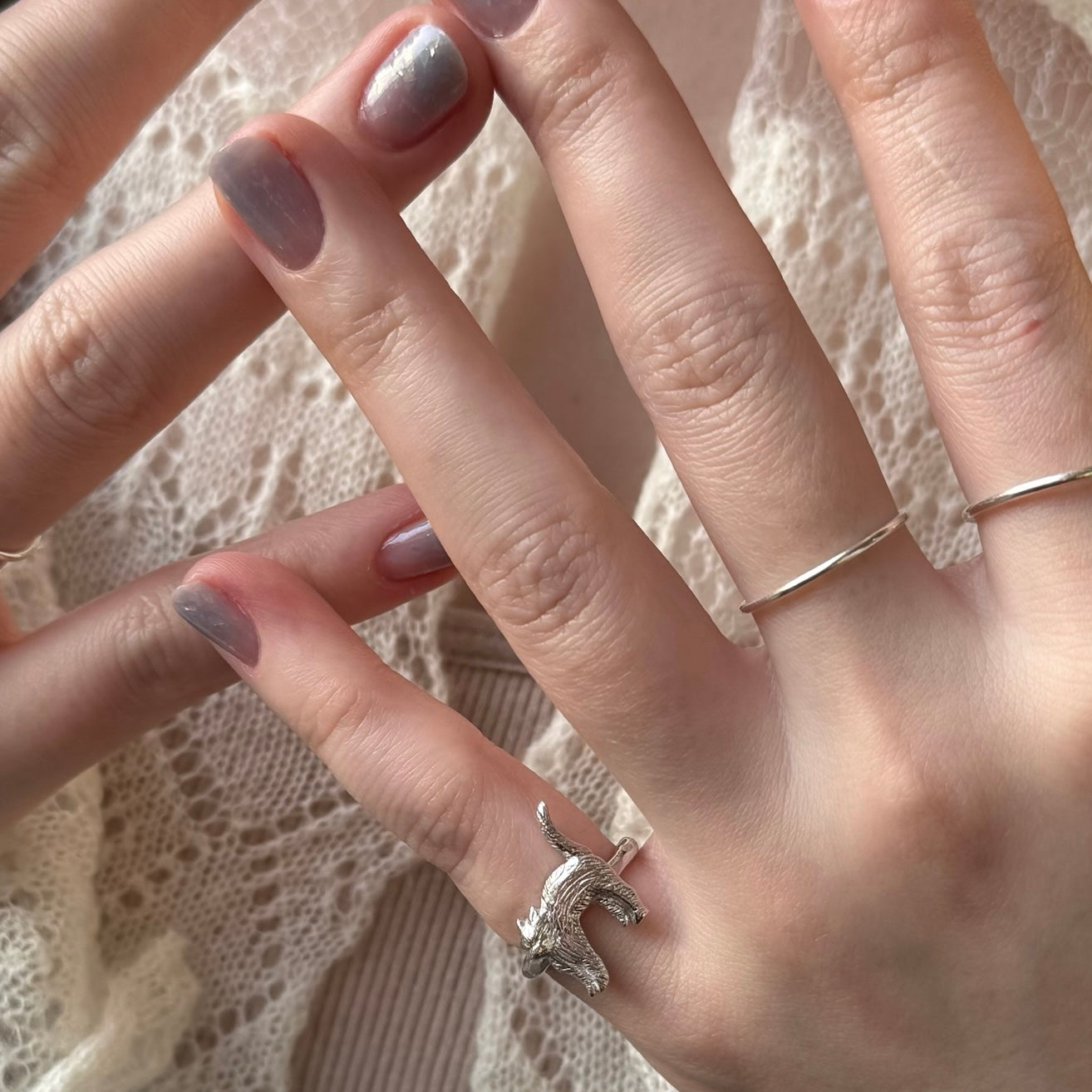 [ silver ] cat pinky [ free size ]
