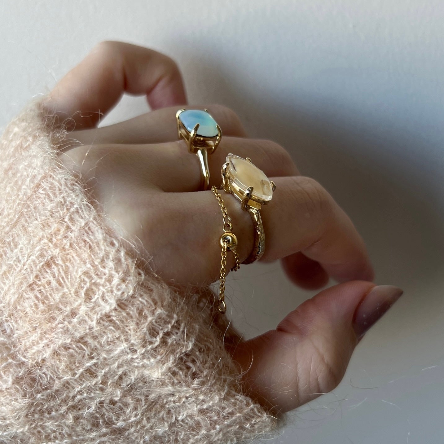 [ opal ] gem OCTAGON gold
