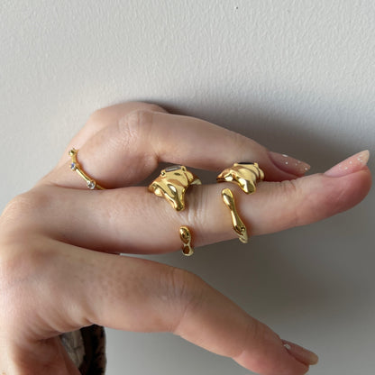 [ cappuccino ]  melt ring  silver