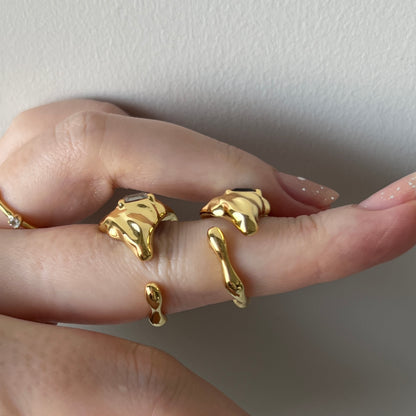 [ crystal night ]  melt ring  silver  [ free size ]