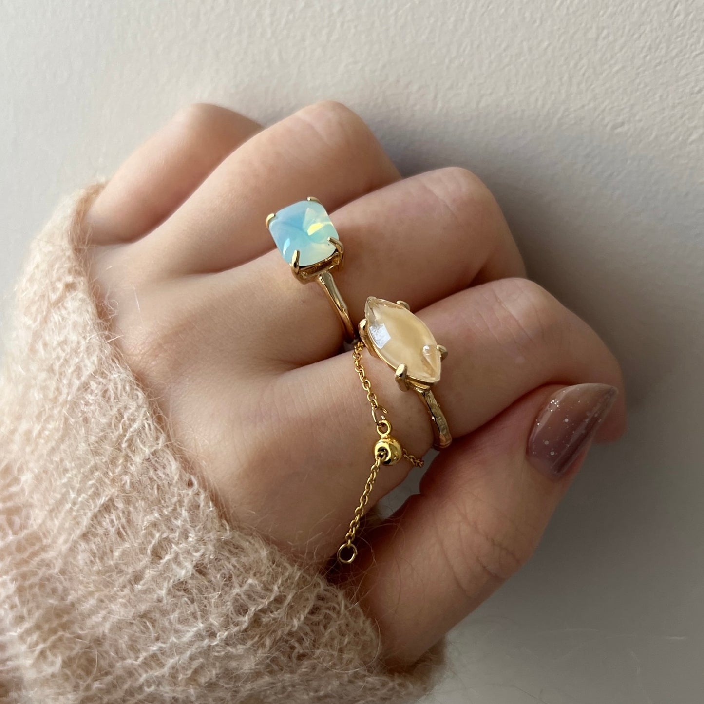 [ opal ] gem OCTAGON gold