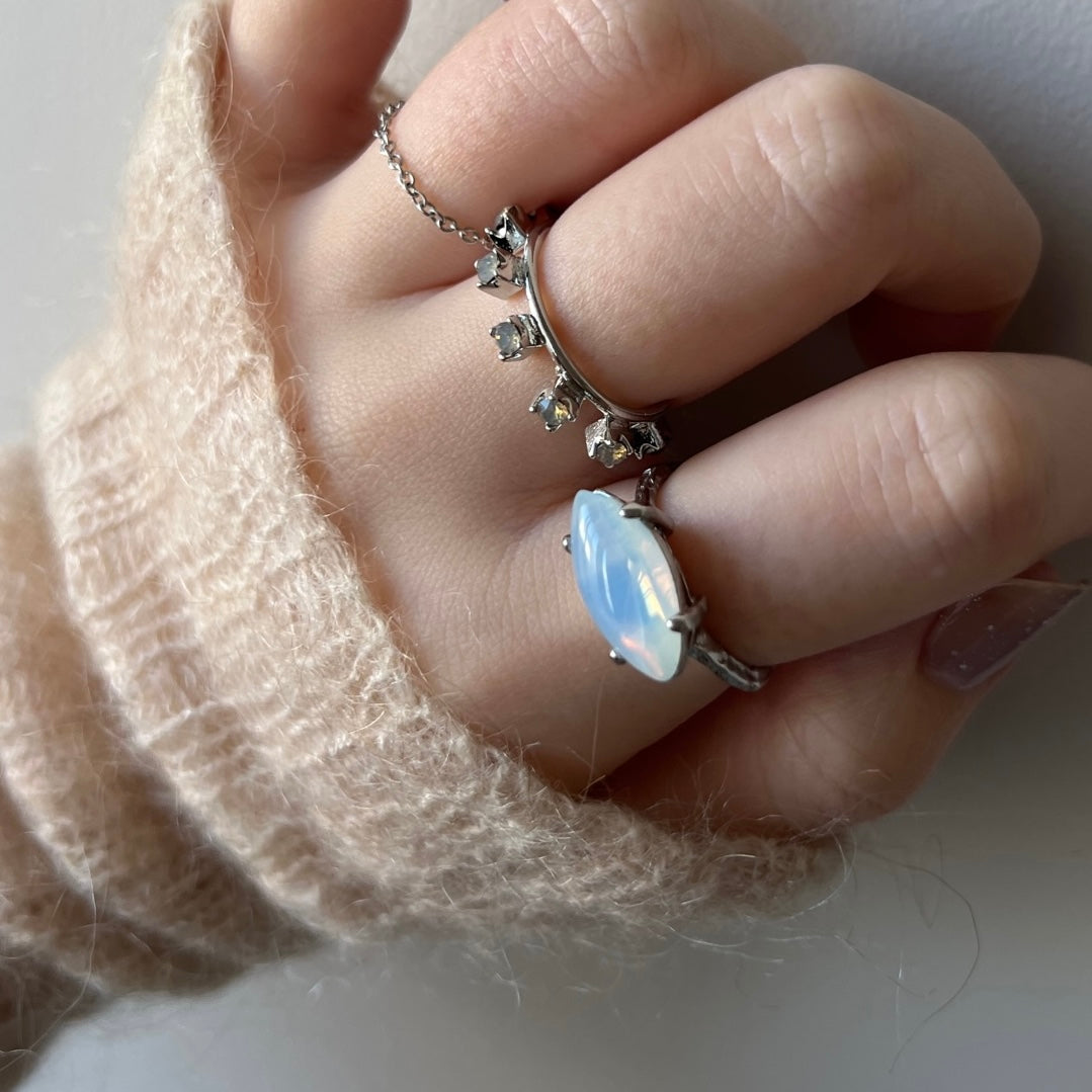 [ opal ] gem MARQUISE silver