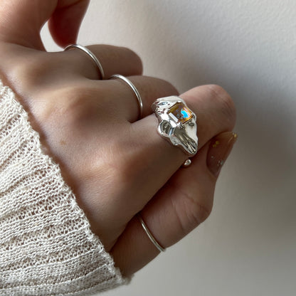 [ ochre ]  melt ring  silver