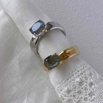 [ labradorite ] um silver ring [ free size ]