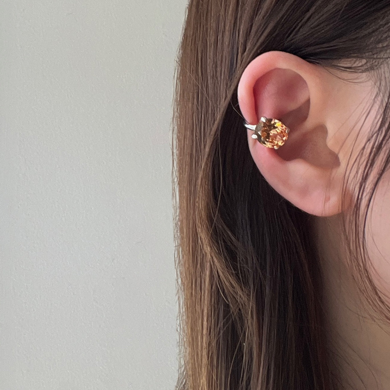 [ champagne ] GEM ear cuff gold