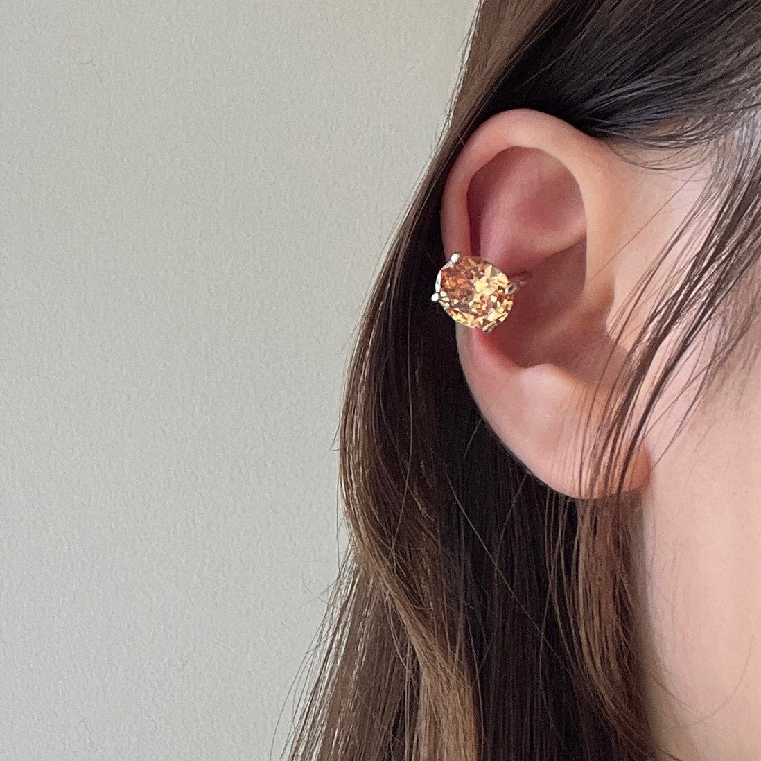 [ champagne ] GEM ear cuff silver