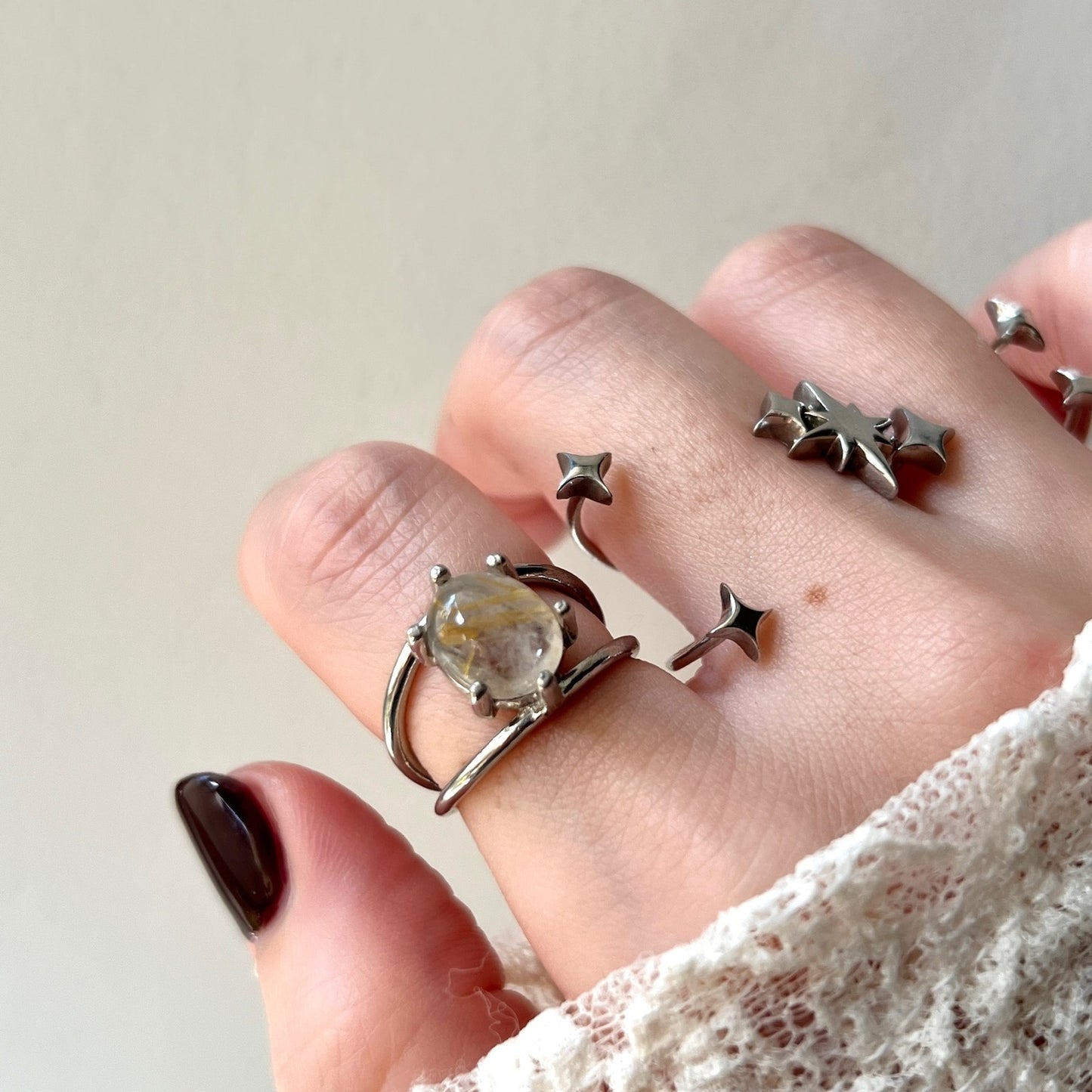 [ rutile quartz ] double silver