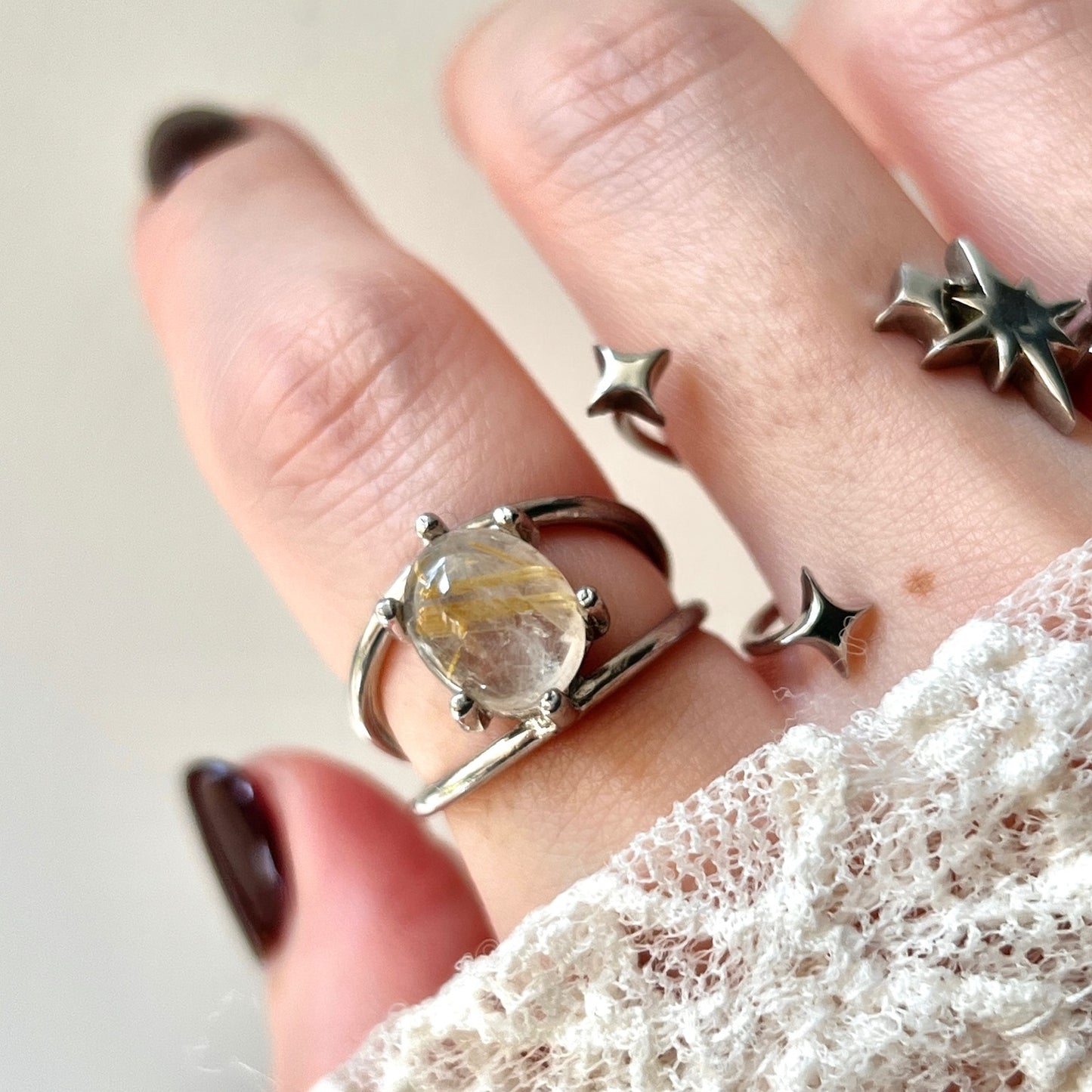 [ rutile quartz ] double silver