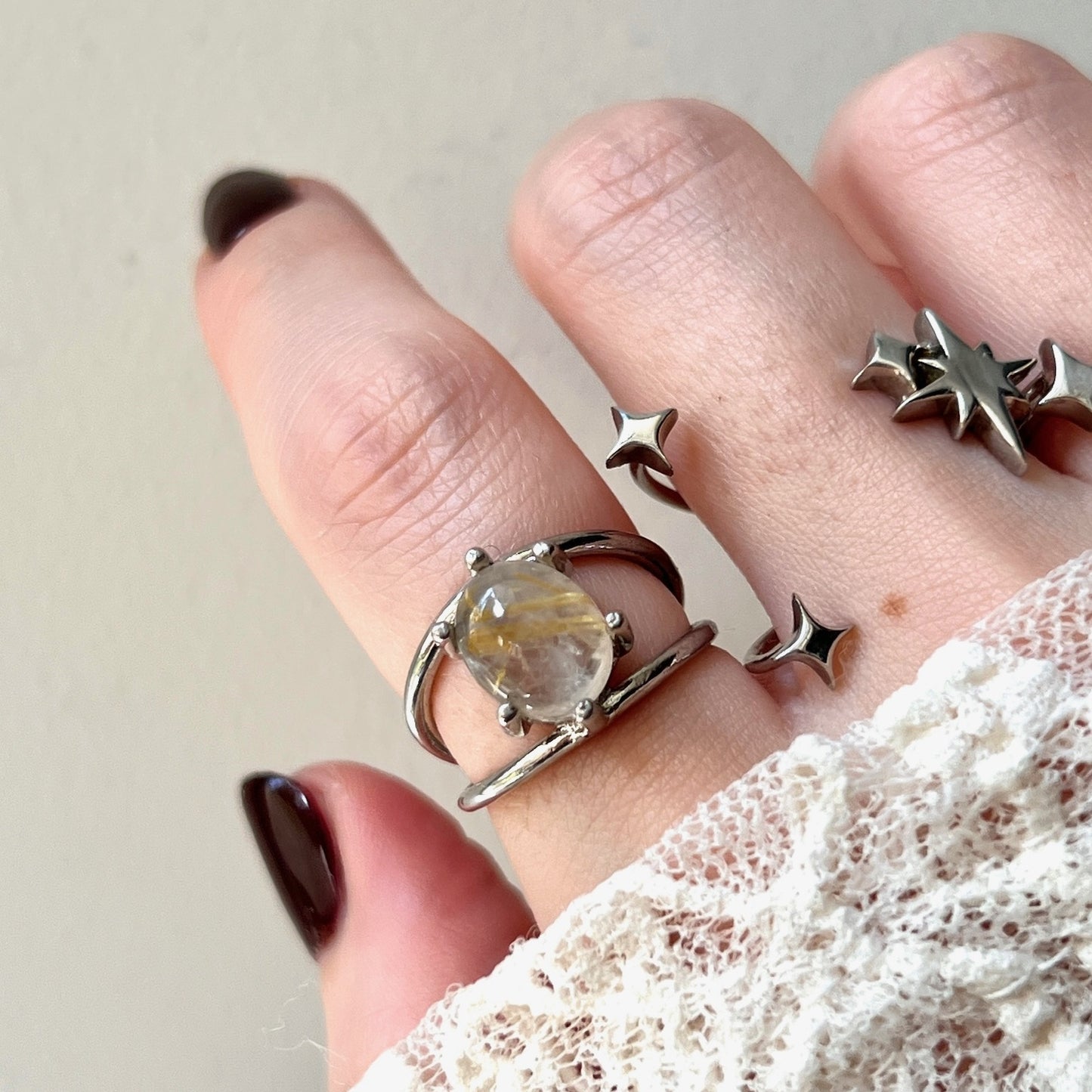 [ rutile quartz ] double silver