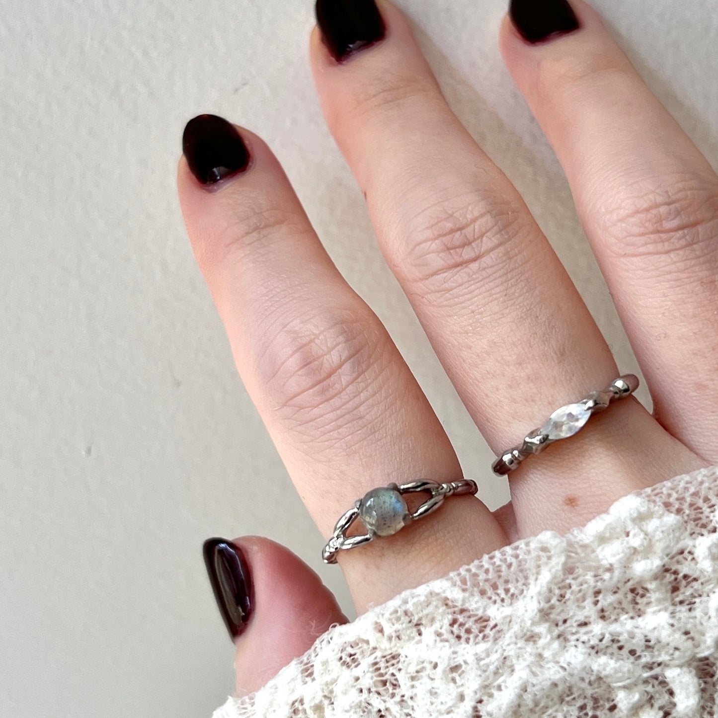 [ labradorite ] spring ring silver