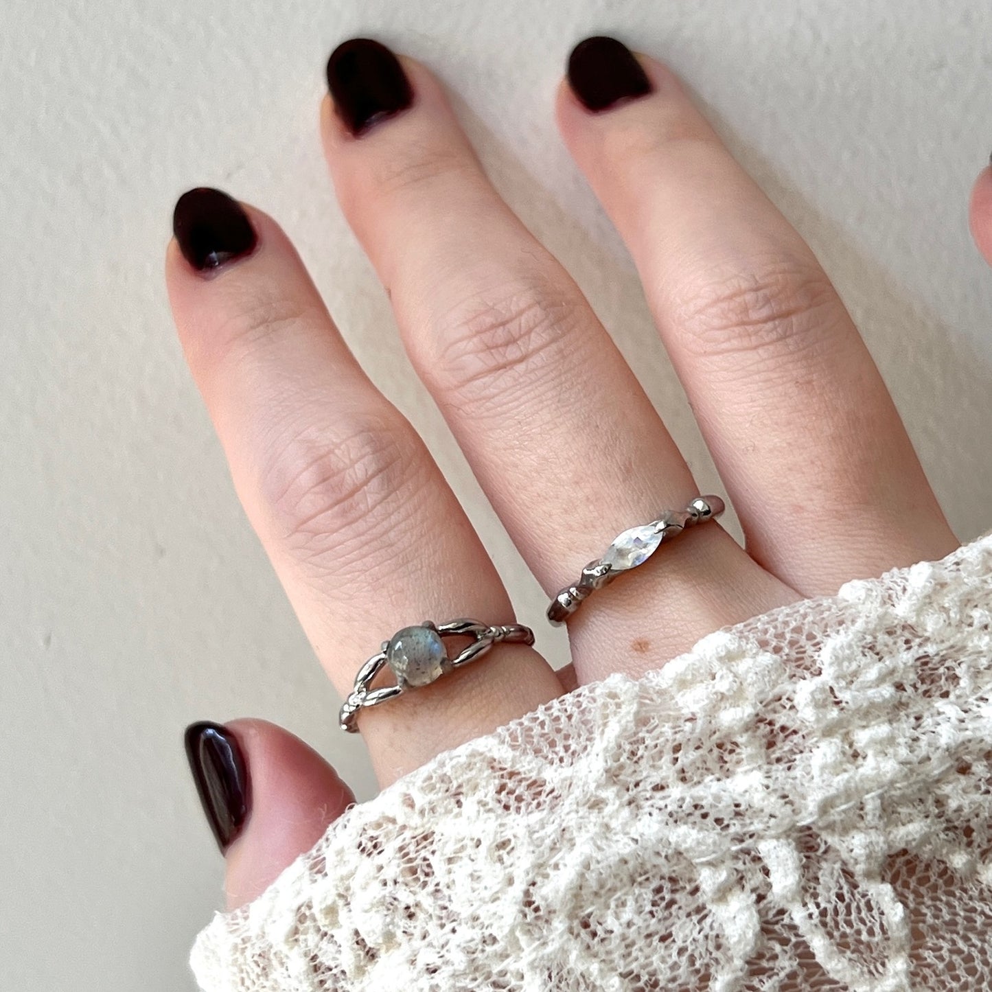 [ labradorite ] spring ring silver