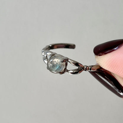 [ labradorite ] spring ring silver