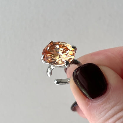 [ champagne ] GEM ear cuff silver