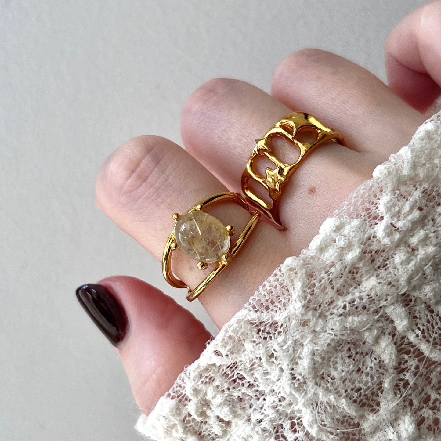[ rutile quartz ] double gold