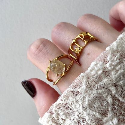 [ rutile quartz ] double gold
