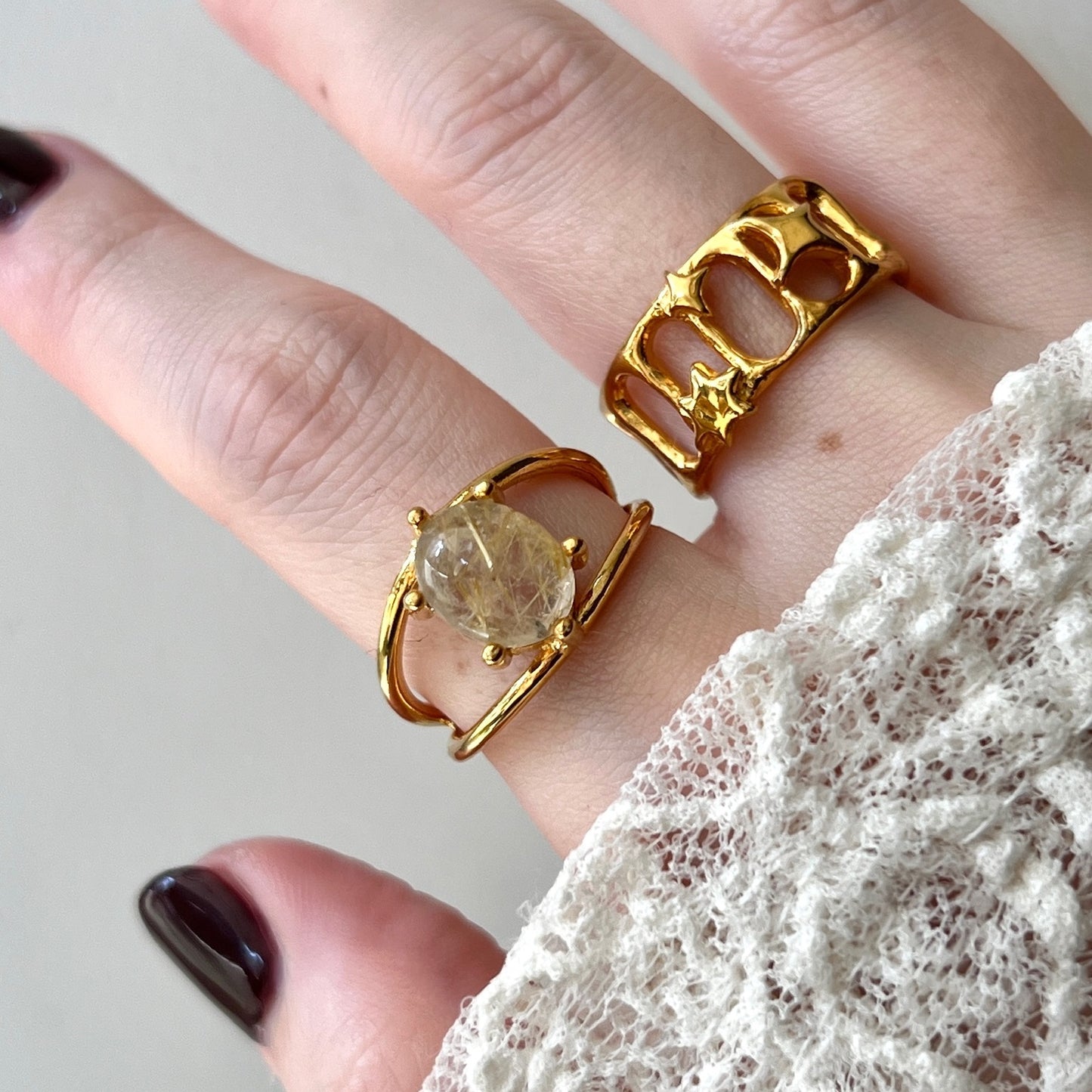 [ rutile quartz ] double gold