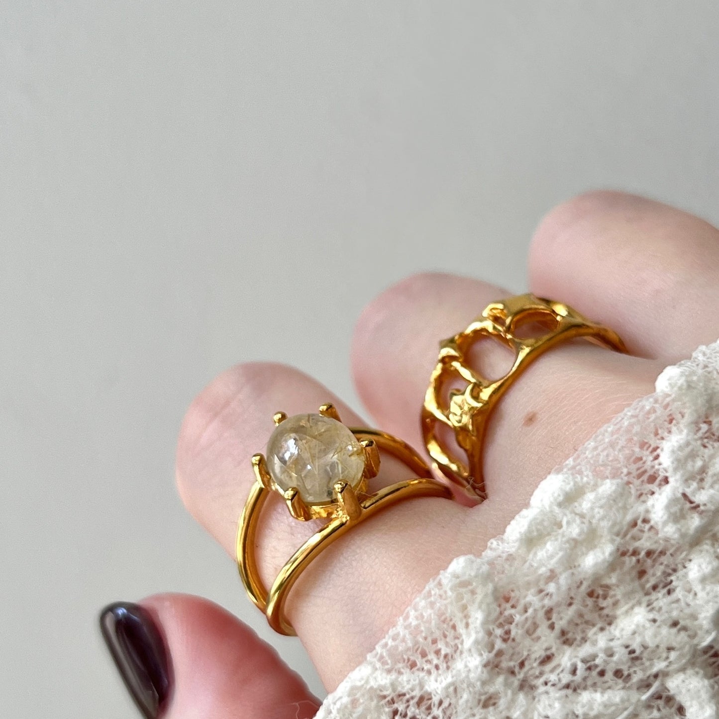 [ rutile quartz ] double gold