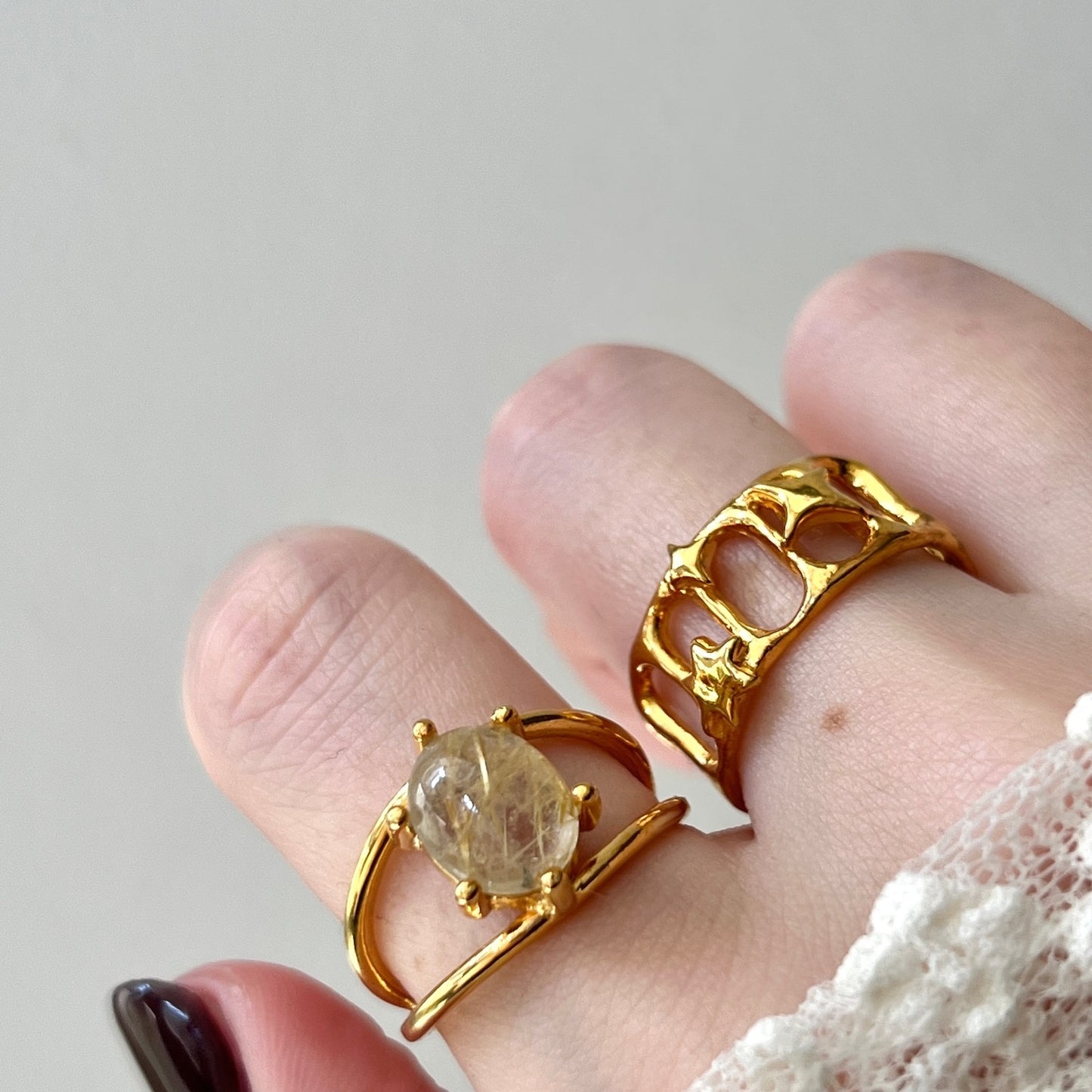 [ rutile quartz ] double gold