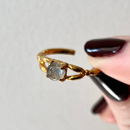 [ labradorite ] spring ring gold