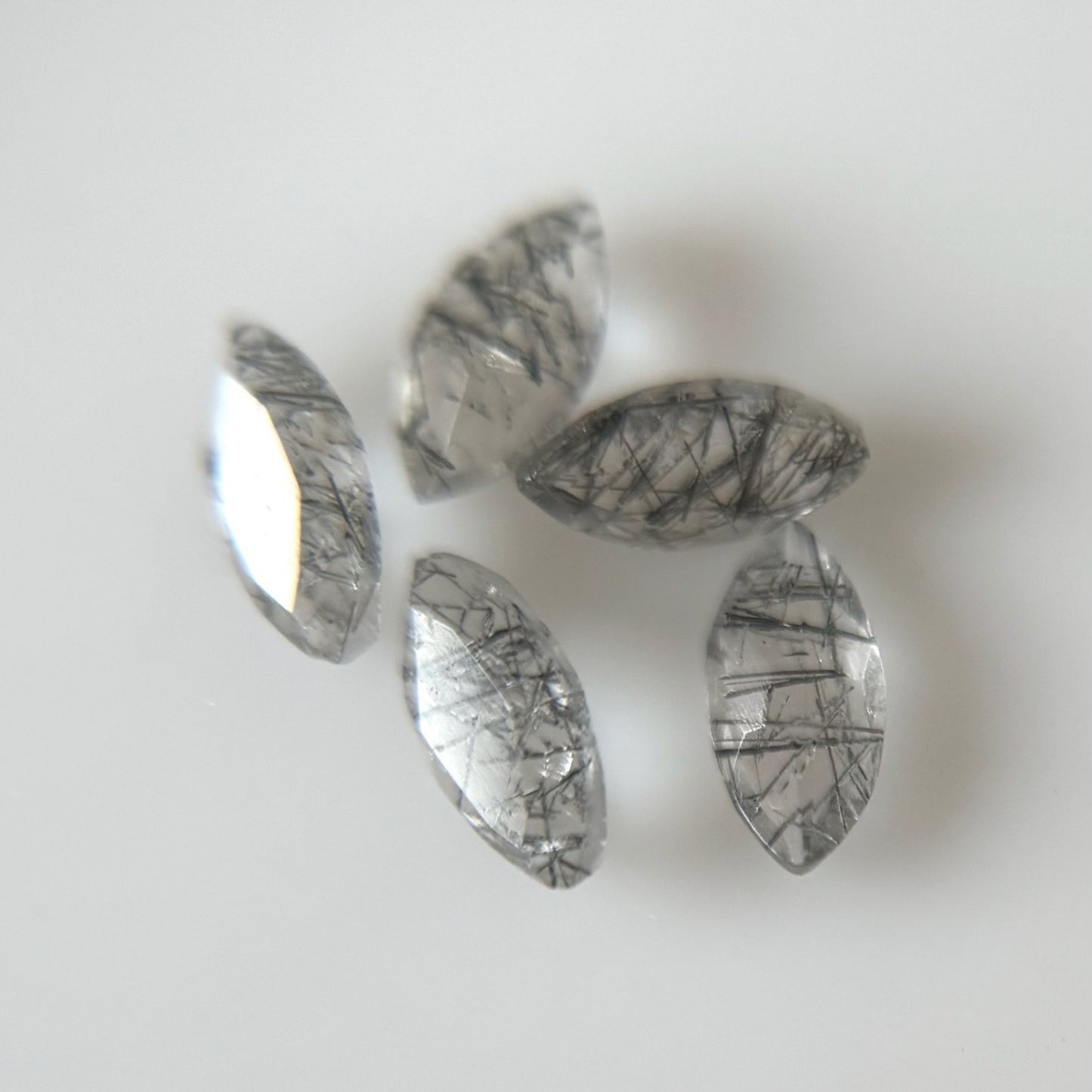 [ tourmalinated quartz ] marquis stone silver
