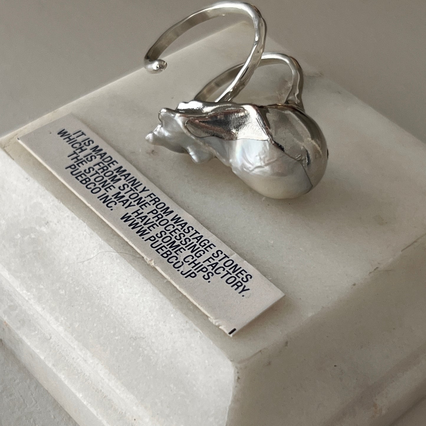 oyster pearl full order ring silver