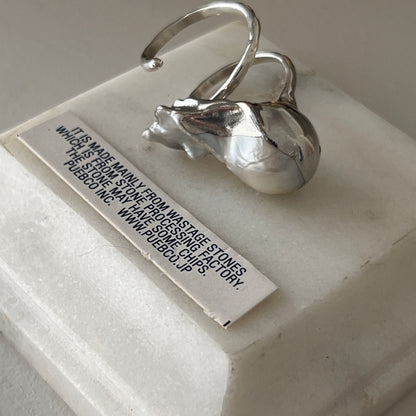 oyster pearl full order ring silver