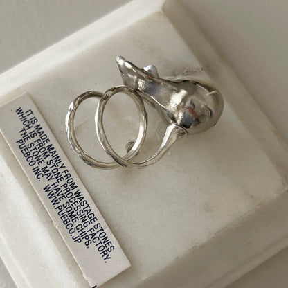 oyster pearl full order ring silver