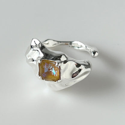 [ ochre ]  melt ring  silver