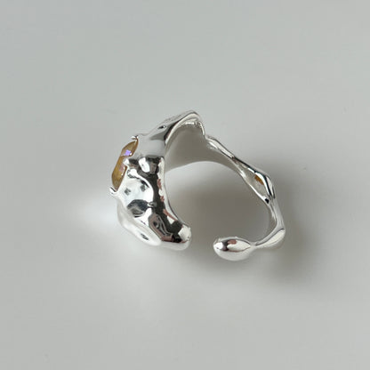 [ ochre ]  melt ring  silver