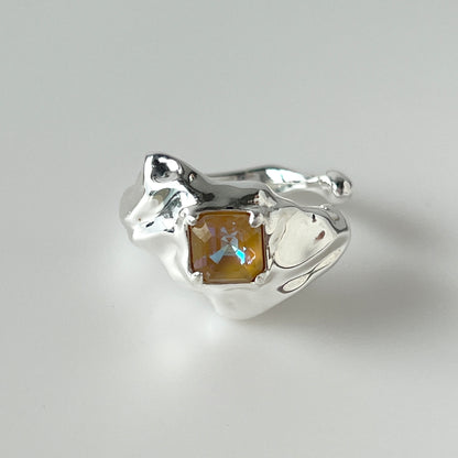 [ ochre ]  melt ring  silver