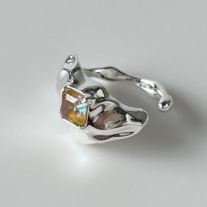 [ ochre ]  melt ring  silver