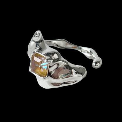 [ ochre ]  melt ring  silver