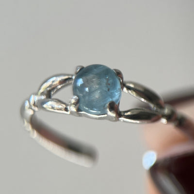 [ aqua kyanite ] spring ring silver