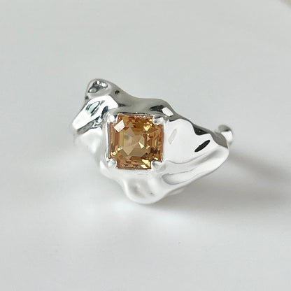 [ colorado topaz ]  melt ring  silver  [ free size ]