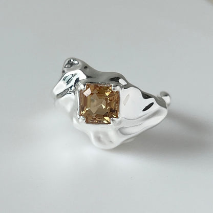 [ colorado topaz ]  melt ring  silver  [ free size ]