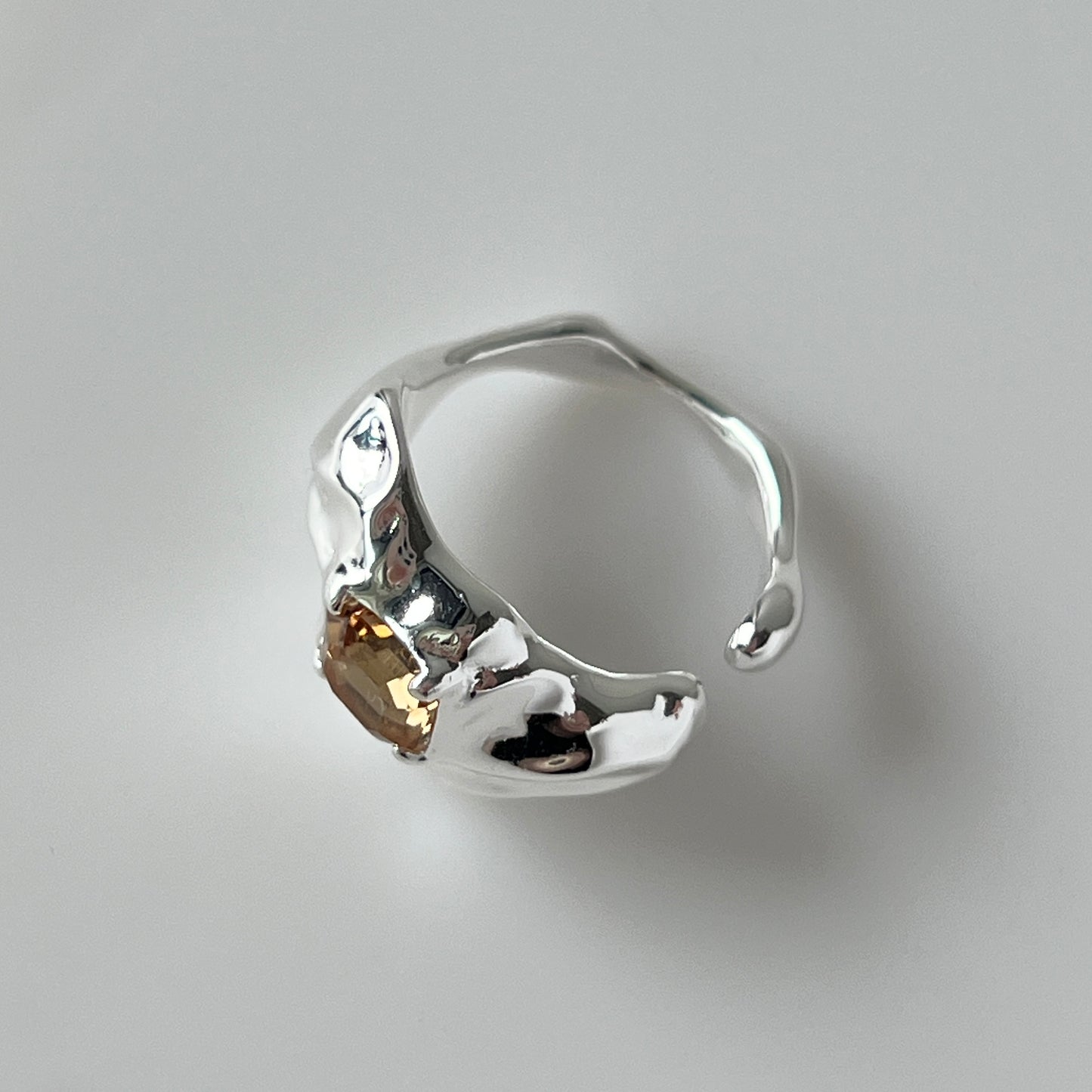[ colorado topaz ]  melt ring  silver  [ free size ]