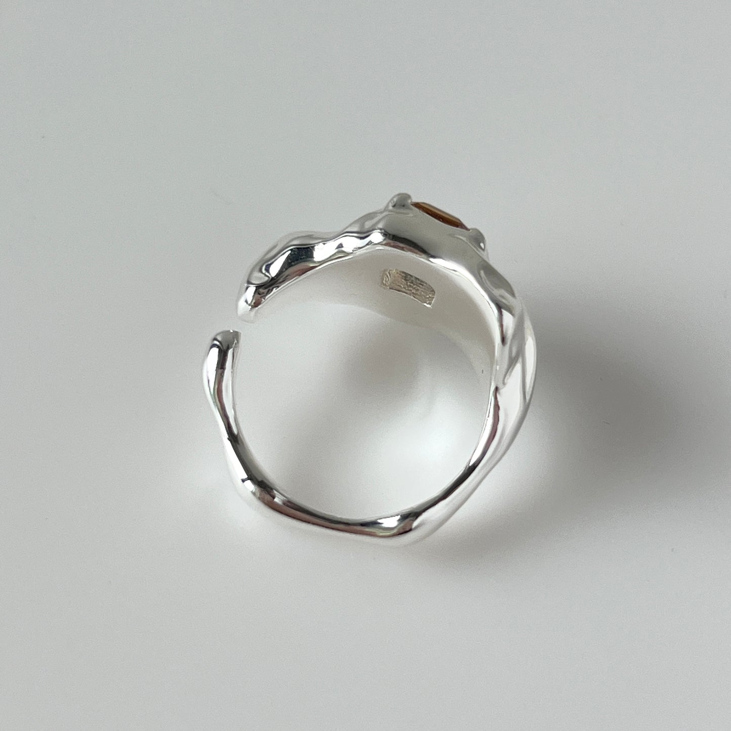 [ colorado topaz ]  melt ring  silver  [ free size ]