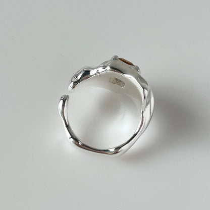 [ colorado topaz ]  melt ring  silver  [ free size ]