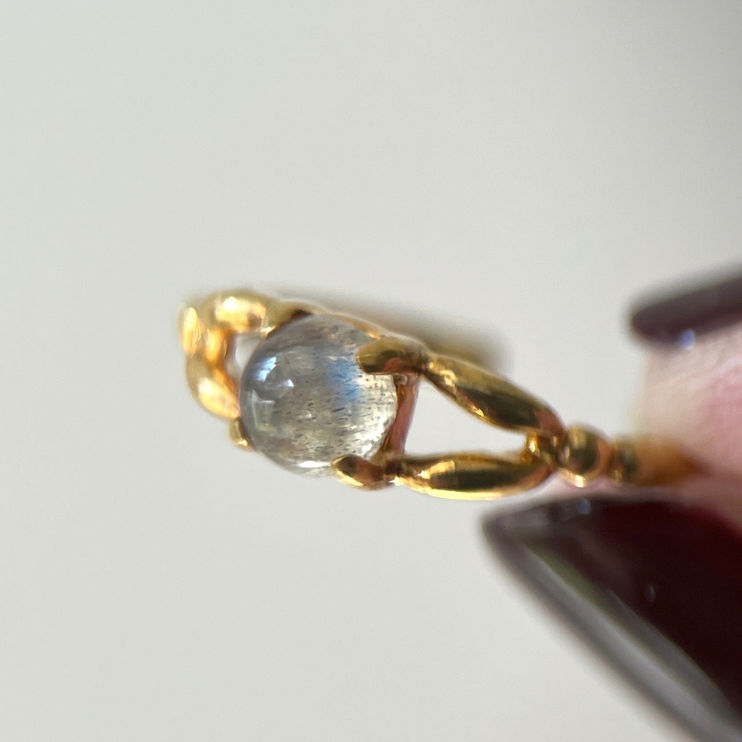[ labradorite ] spring ring gold