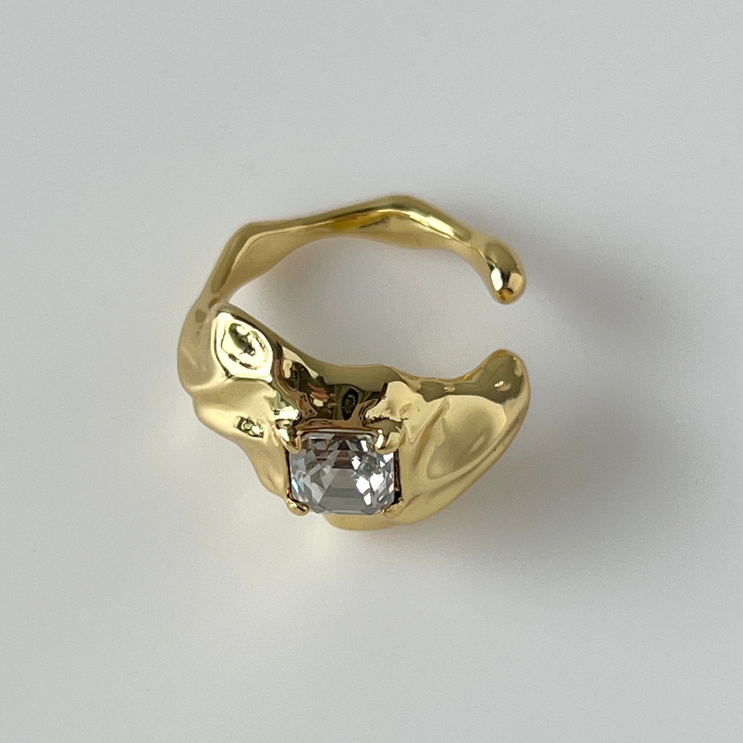 [ crystal shade ]  melt ring  gold  [ free size ]