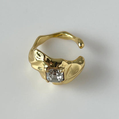 [ crystal shade ]  melt ring  gold  [ free size ]